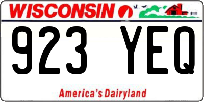 WI license plate 923YEQ