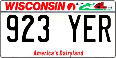 WI license plate 923YER