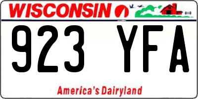 WI license plate 923YFA