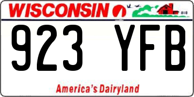 WI license plate 923YFB