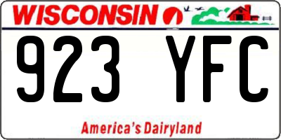 WI license plate 923YFC