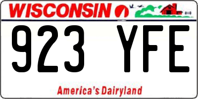 WI license plate 923YFE