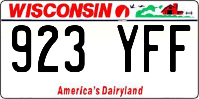 WI license plate 923YFF