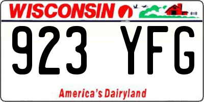 WI license plate 923YFG