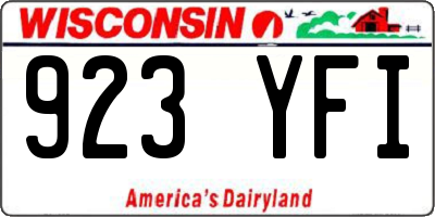 WI license plate 923YFI