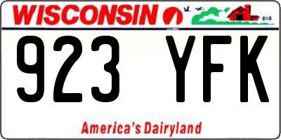 WI license plate 923YFK
