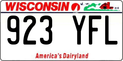 WI license plate 923YFL