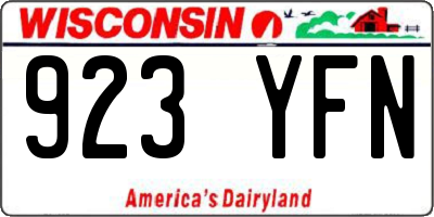 WI license plate 923YFN