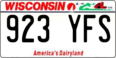 WI license plate 923YFS