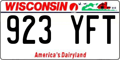 WI license plate 923YFT