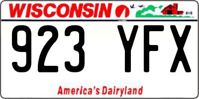 WI license plate 923YFX