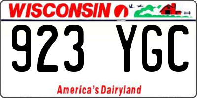 WI license plate 923YGC