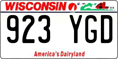 WI license plate 923YGD
