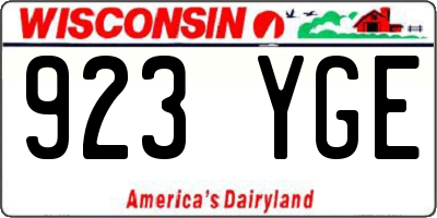 WI license plate 923YGE