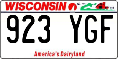 WI license plate 923YGF