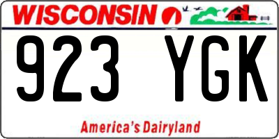 WI license plate 923YGK