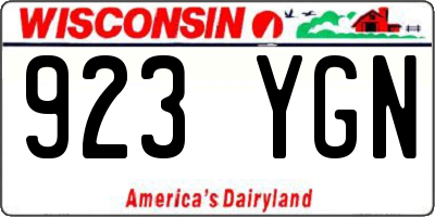 WI license plate 923YGN