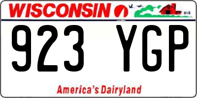 WI license plate 923YGP