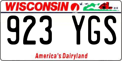 WI license plate 923YGS
