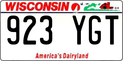 WI license plate 923YGT
