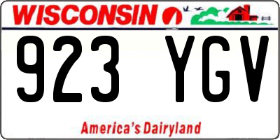 WI license plate 923YGV