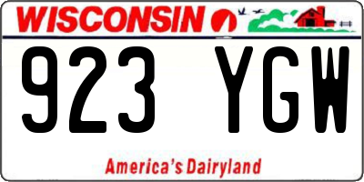 WI license plate 923YGW