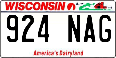 WI license plate 924NAG