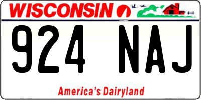 WI license plate 924NAJ