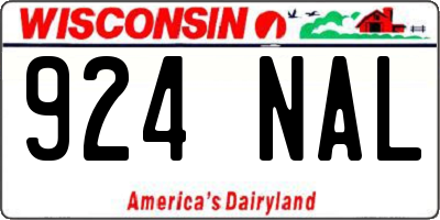 WI license plate 924NAL