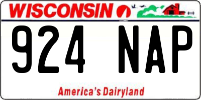 WI license plate 924NAP