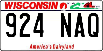 WI license plate 924NAQ
