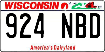 WI license plate 924NBD