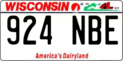 WI license plate 924NBE