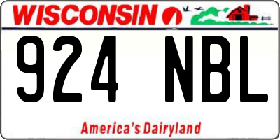 WI license plate 924NBL