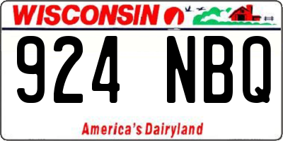 WI license plate 924NBQ