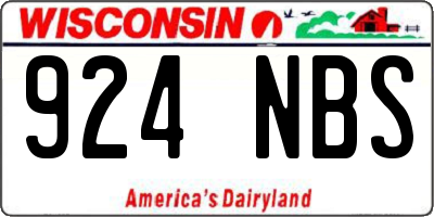 WI license plate 924NBS