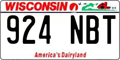 WI license plate 924NBT