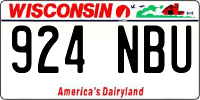 WI license plate 924NBU
