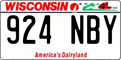 WI license plate 924NBY