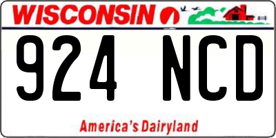 WI license plate 924NCD