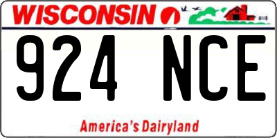 WI license plate 924NCE