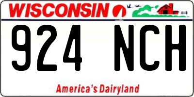 WI license plate 924NCH