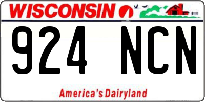 WI license plate 924NCN
