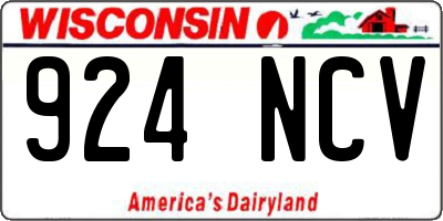 WI license plate 924NCV