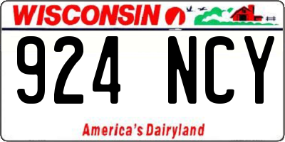 WI license plate 924NCY
