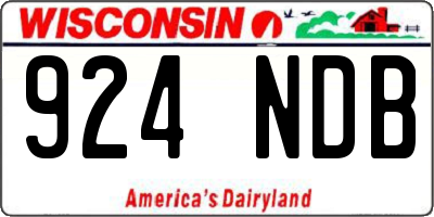 WI license plate 924NDB