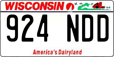 WI license plate 924NDD