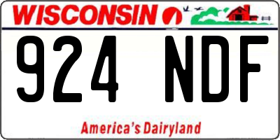 WI license plate 924NDF