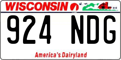 WI license plate 924NDG