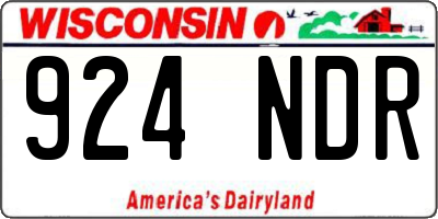 WI license plate 924NDR